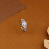 Modern Twist Design Sterling Silver Band Ring